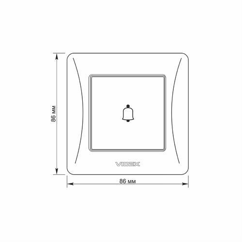 Przycisk dzwonka czarny grafit BINERA