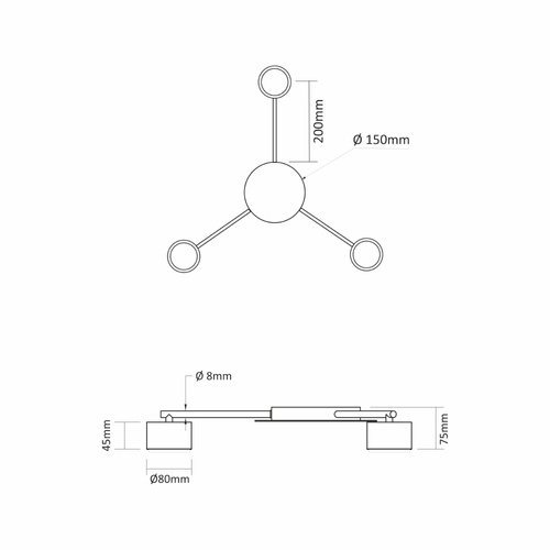 Reflektor sufitowy VIDEX 3xGX53 biały