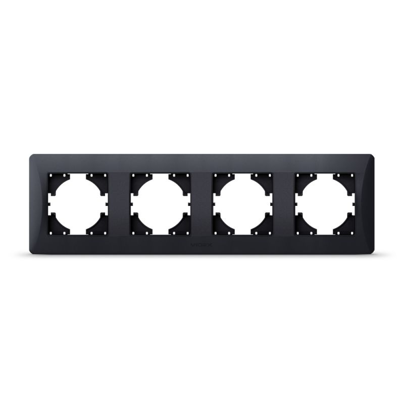 Ramka Pozioma do Gniazdek Videx Binera Poczwórna Natynkowa Czarna