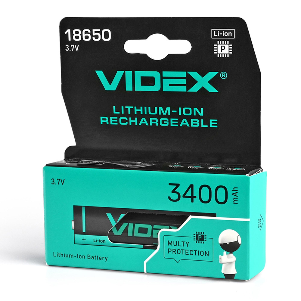 Akumulator litowo-jonowy VIDEX 18650 3400mAh z zabezpieczeniem 3 w 1