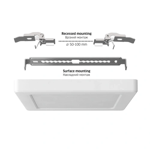 Lampa sufitowa LED VIDEX 12W 1170Lm 3000K-4000K-6500K IP20 Biała