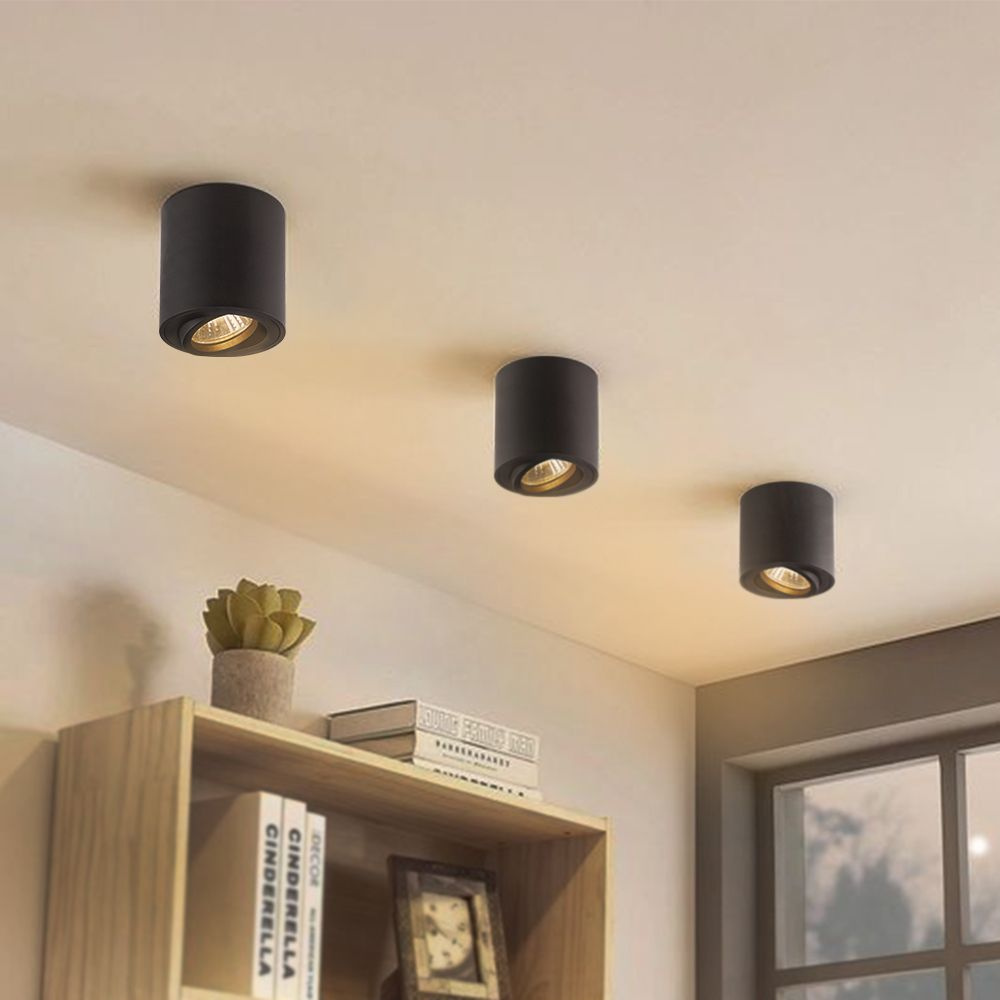 Lampa sufitowa spot z gwintem GU10 czarna