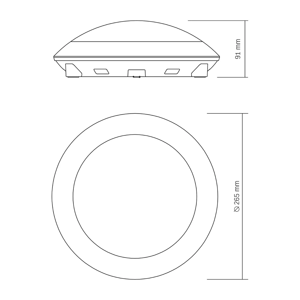 Oprawa sufitowa VIDEX 30W E27, IP65, czujnik ruchu mikrofalowego, czarna