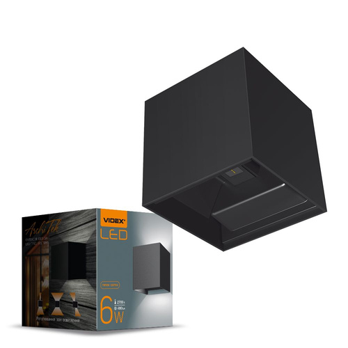 Kinkiet Ogrodowy Lampa Elewacyjna Videx LED 6W 580lm 2700k Ciepła Czarna