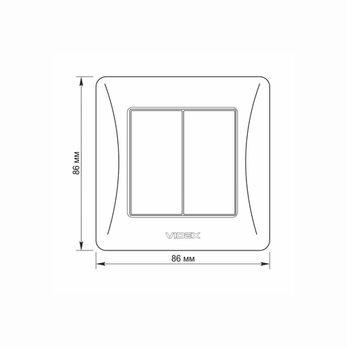 Przełącznik dwugangowy biały VIDEX BINERA