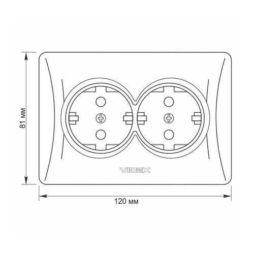 Gniazdko Podwójne Kontakt Videx Binera 16A Natynkowy Czarny