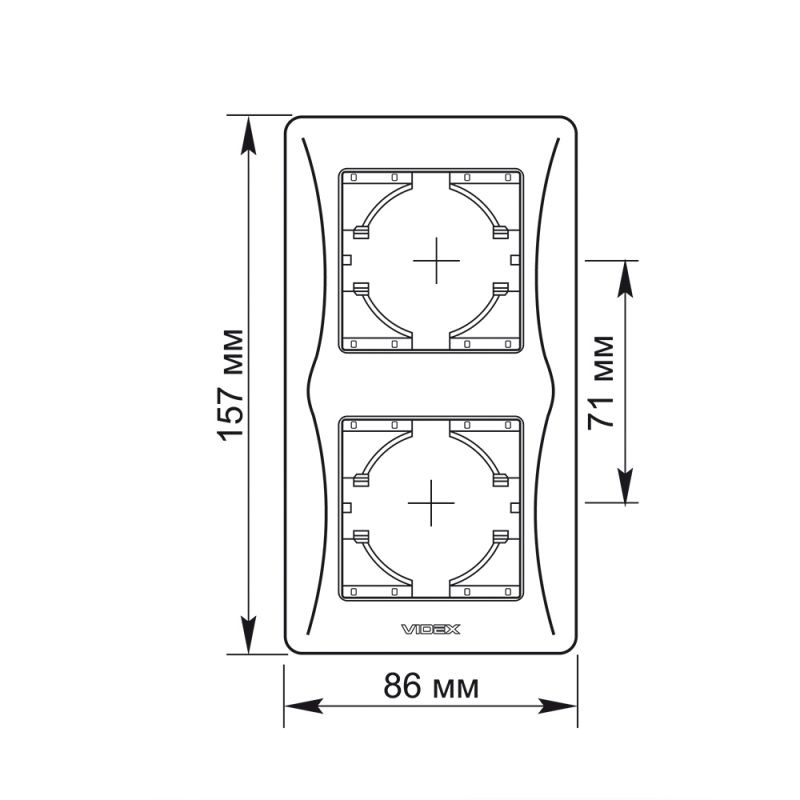 Ramka podwójna pionowa czarna grafitowa BINERA