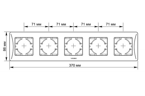 Ramka pozioma 5-krotna biała BINERA VIDEX