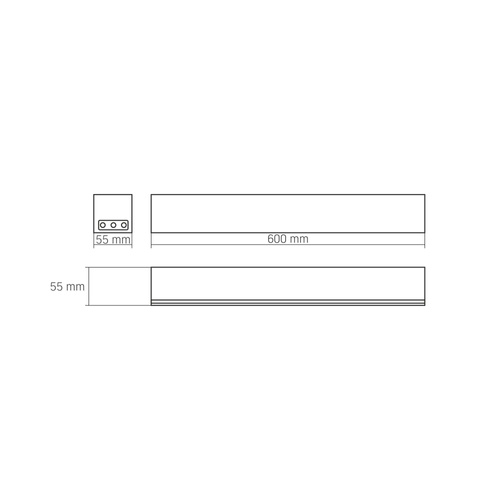 Łączna lampa liniowa LED VIDEX 24W 0,6M 5000K 2400lm czarna