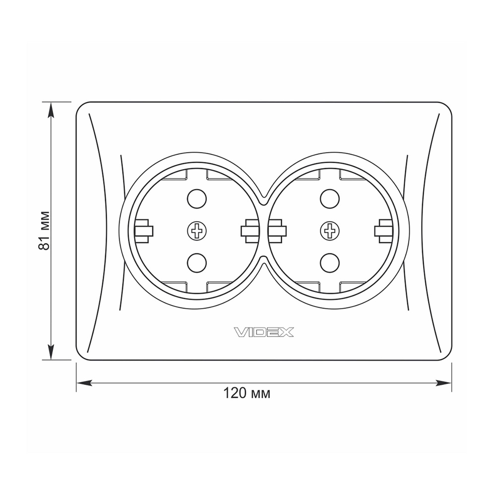 Podwójne gniazdo schuko czarne grafitowe VIDEX BINERA