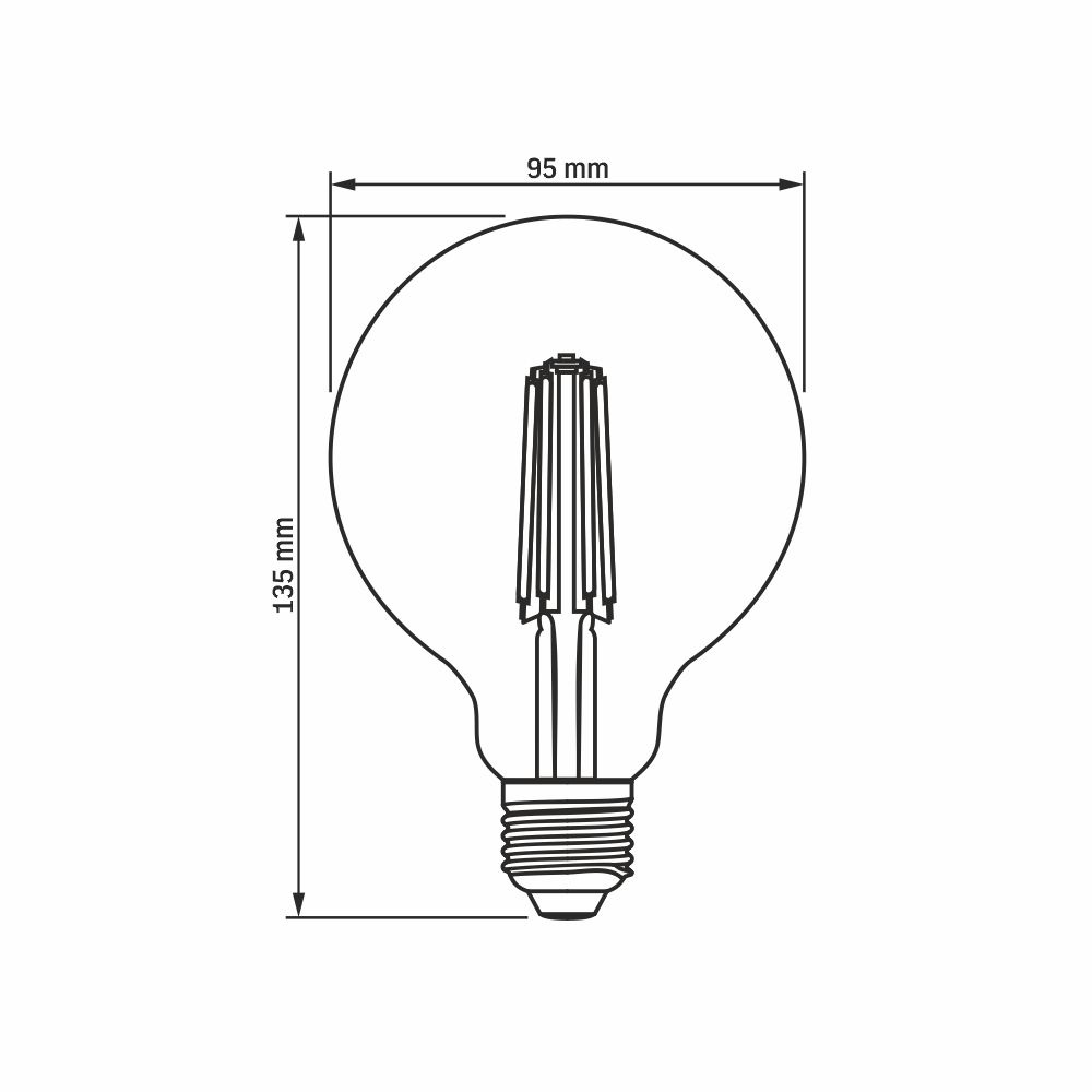 Żarówka dekoracyjna ściemnialna G95 7W E27 neutralna 806lm 4000K Videx