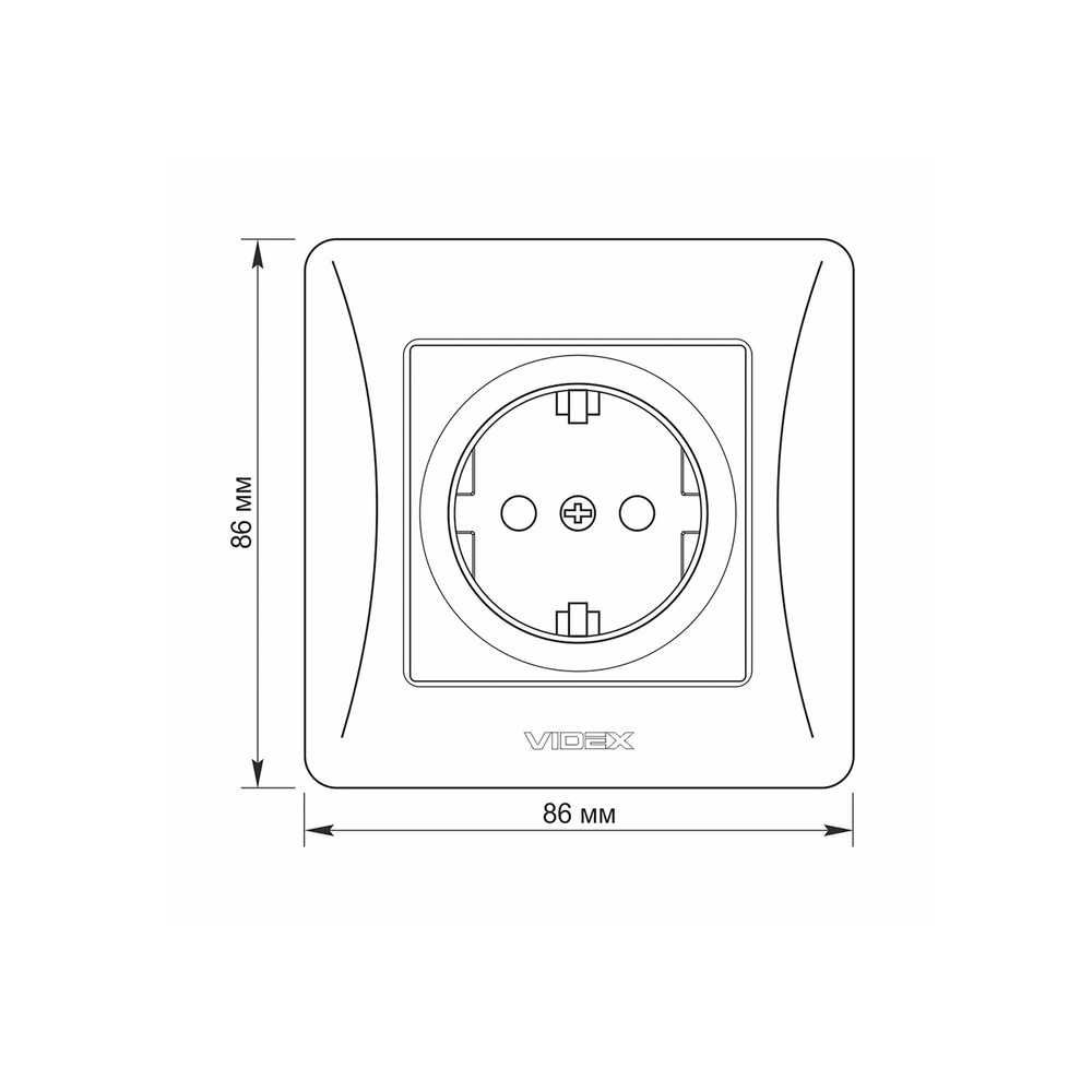 Gniazdo pojedyncze schuko czarne grafitowe VIDEX BINERA