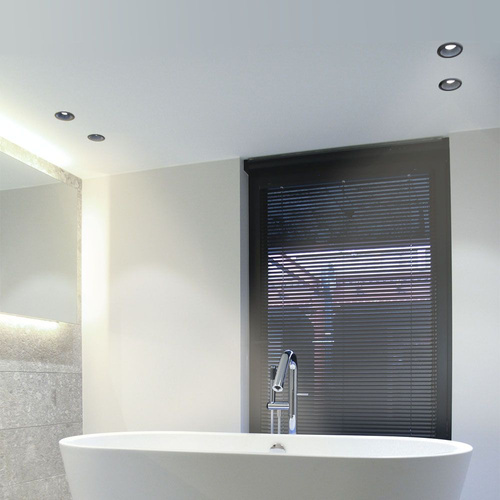 Oprawa wpuszczana sufitowa z reflektorem GU10 czarna