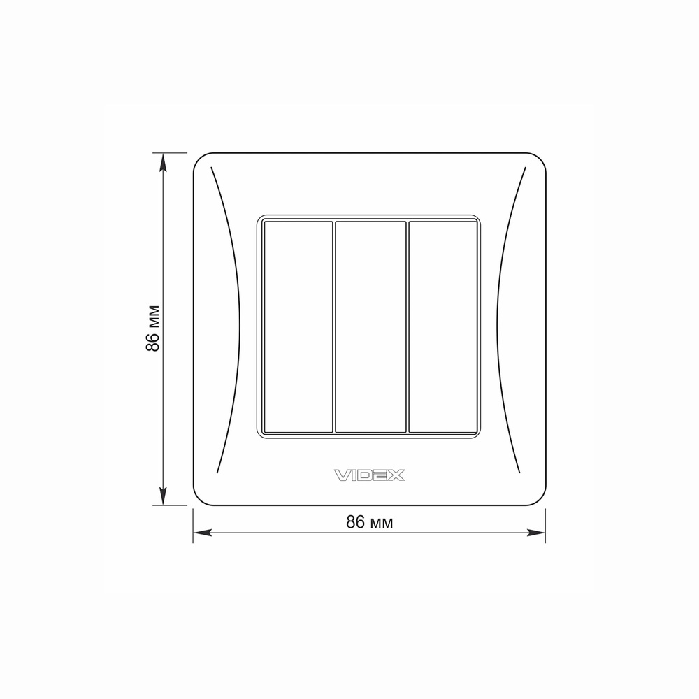 Przełącznik 3-krotny czarny grafit BINERA