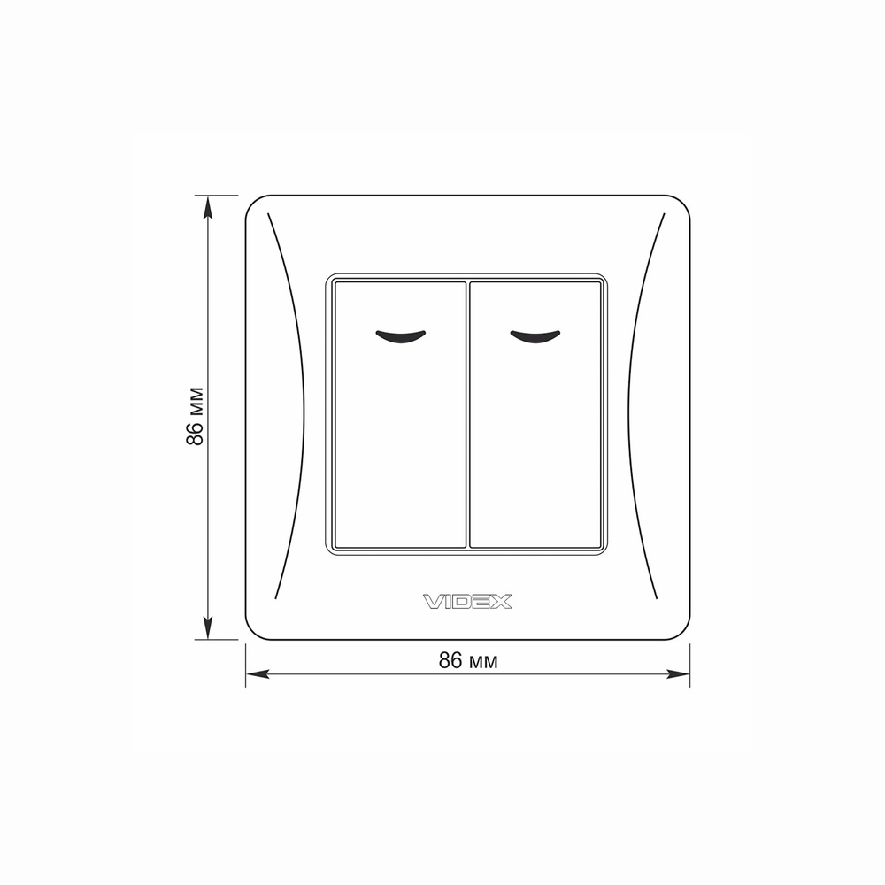 Przełącznik Włącznik Videx 2-biegunowy Podświetlany 10A Natynkowy Czarny