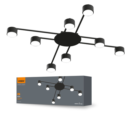 Reflektor sufitowy VIDEX na 8x GX53 czarny