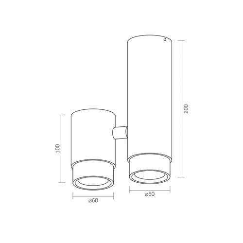 Oprawa sufitowa punktowa VIDEX-2XGU10-ARIZA-BLACK