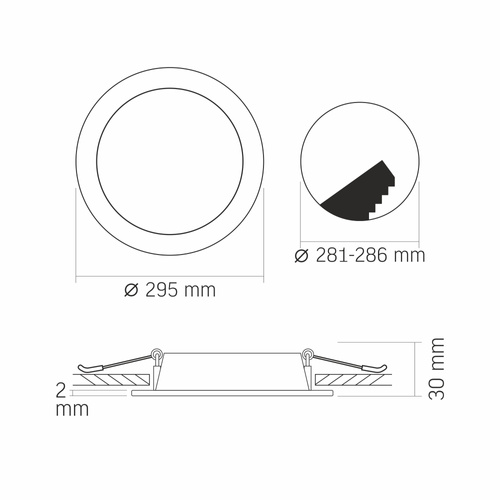 Oprawa wpuszczana LED VIDEX-DOWNLIGHT-LED-DLBR-244-24W-NW
