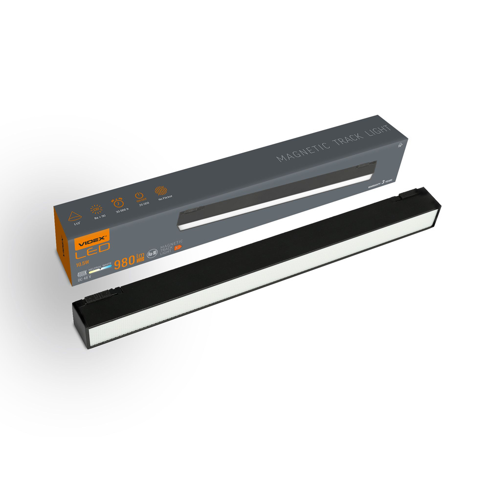 Oświetlenie LED do wąskiego systemu oświetlenia szynowego VIDEX VL-TRMS-LD430B, czarne