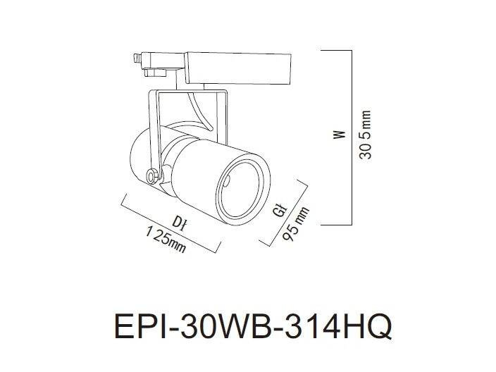 Lampa Reflektor szynowy LED 314WB 30W EPISTAR | Barwa 4000K 
