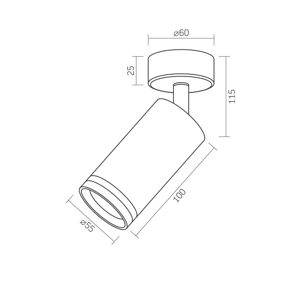 Lampa Ścienna Sufitowa Kinkiet Videx 1x GU10 Biała MARTIN