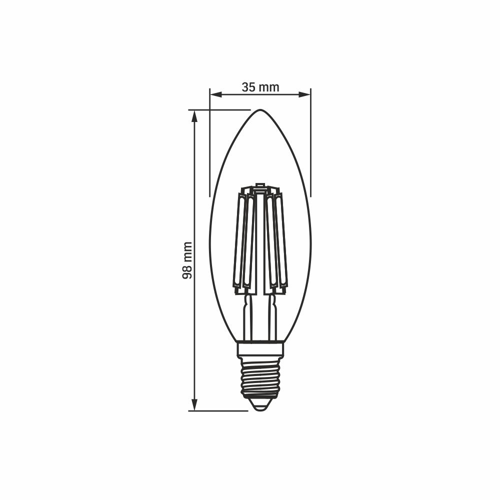 Żarówka LED Filament Videx AMBER E14 6W 680lm barwa ciepła 2200K