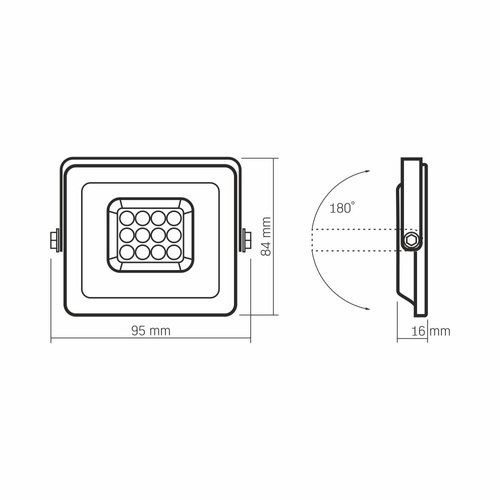 Naświetlacz Videx LED 10W 900lm neutralna biel 5000K aluminium IP65 120°
