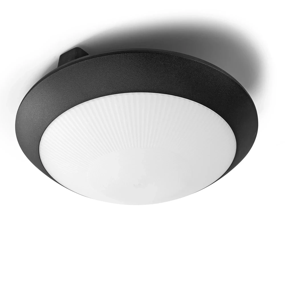 Oprawa sufitowa VIDEX 30W E27, IP65, czujnik ruchu mikrofalowego, czarna