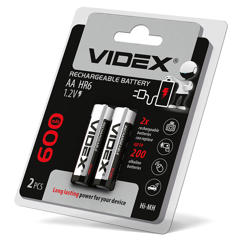 Akumulator Ni-MH Videx 600mAh AA 1.2V do zasilania urządzeń elektroniki