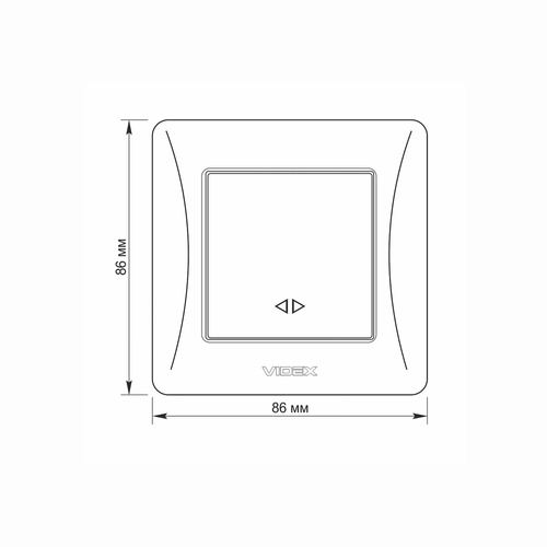 Przełącznik krzyżowy 1-klawiszowy biały VIDEX BINERA