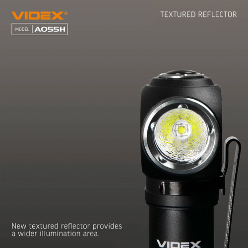 Latarka Videx 600lm IP68 LED 8 trybów zasięg 115m czołówka +PASEK NA GŁOWĘ
