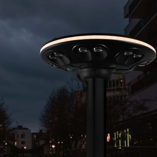 Lampa parkowa VIDEX LED solarna IP54 z czujnikiem ruchu 1400lm LiFePO4  