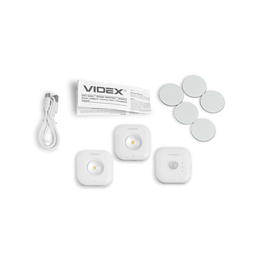 Lampki Videx LED Bezprzewodowe Schodowe z Czujnikiem 1W 70lm 750mAh Biała