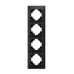 Ramka Pozioma do Gniazdek Videx Binera Poczwórna Natynkowa Czarna
