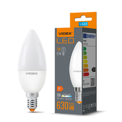 Żarówka LED E14 C37 Świeczka 7W = 50W 630lm 3000K Ciepła Biel 220° Videx