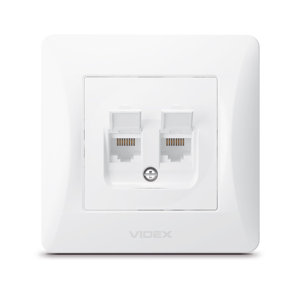Podwójne gniazdo komputerowe CAT6+CAT6 białe VIDEX BINERA