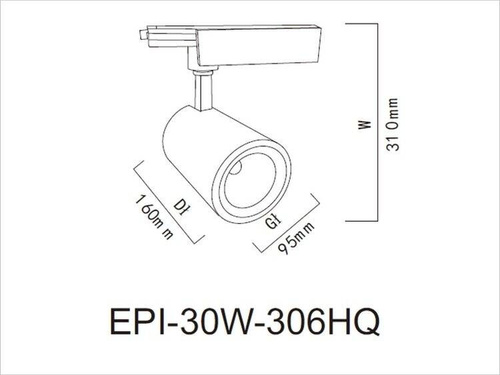 Lampa Reflektor szynowy LED 306W 30W EPISTAR | Barwa 3300K