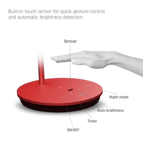 Lampka biurkowa LED 20W VIDEX TF15R czerwona 4100K