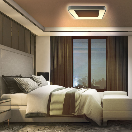 Plafon ściemniacz timer Videx LED 72W 4700lm natynkowy czarny 45cm + PILOT