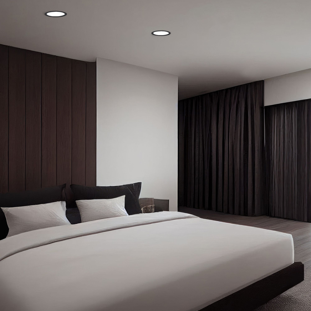 LED wpuszczany downlight 12W czarny 4000K