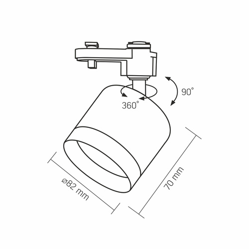 Oprawa szynowa VIDEX do lampy GX53 czarna