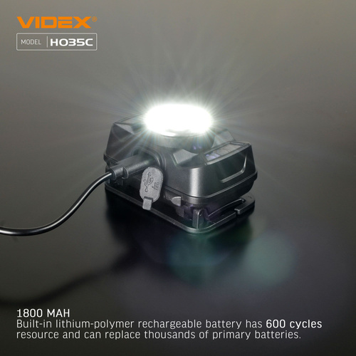 Latarka czołowa LED VIDEX 410Lm 5000K USB-C