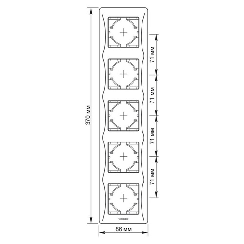 Ramka 5-krotna pionowa biała VIDEX BINERA