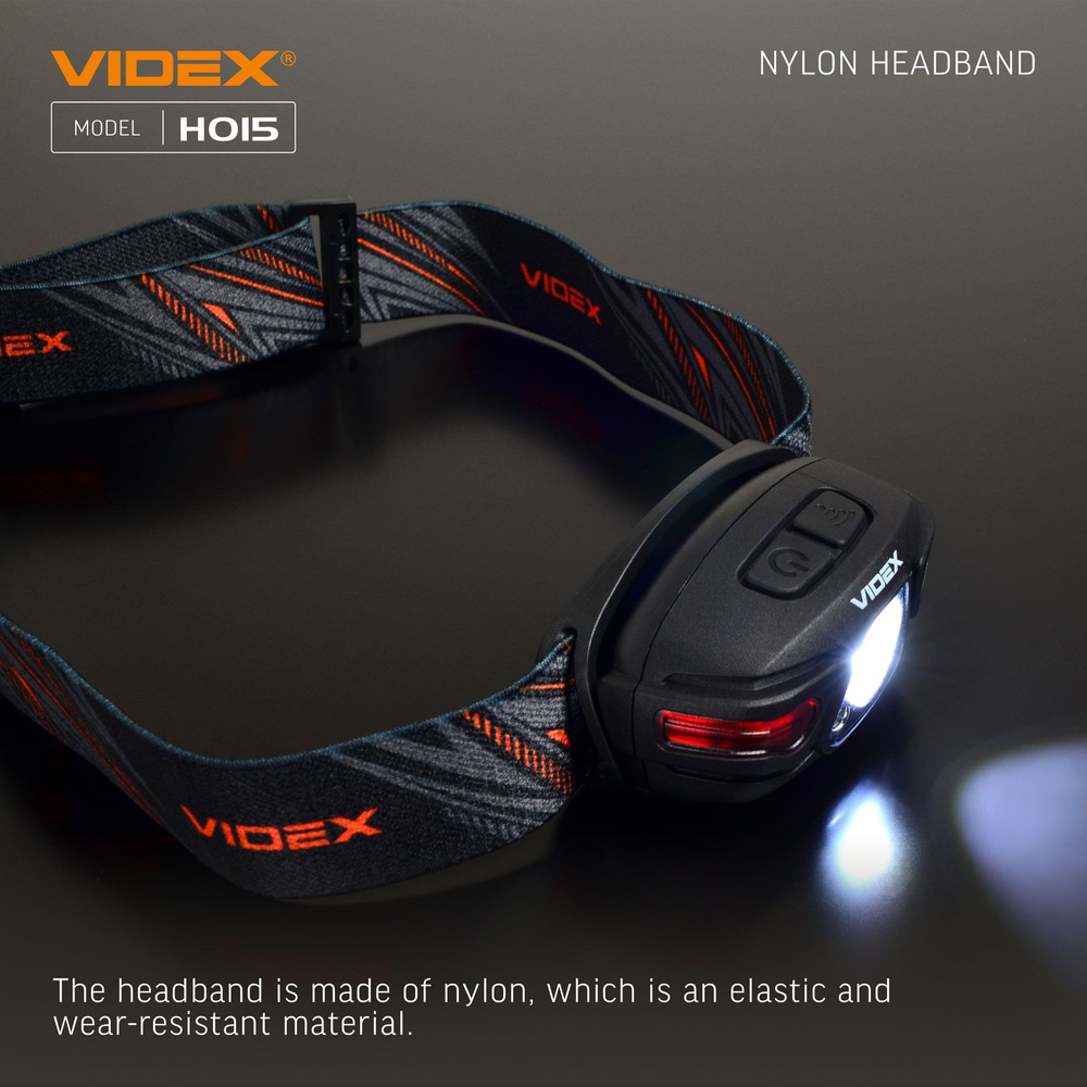 Latarka czołowa LED VIDEX 330Lm 5000K USB-C IP67