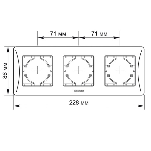 Ramka pozioma 3-krotna biała BINERA VIDEX