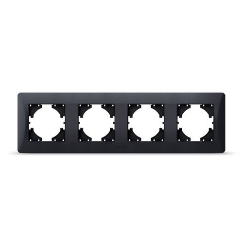 Ramka 4-krotna pozioma czarny grafit BINERA