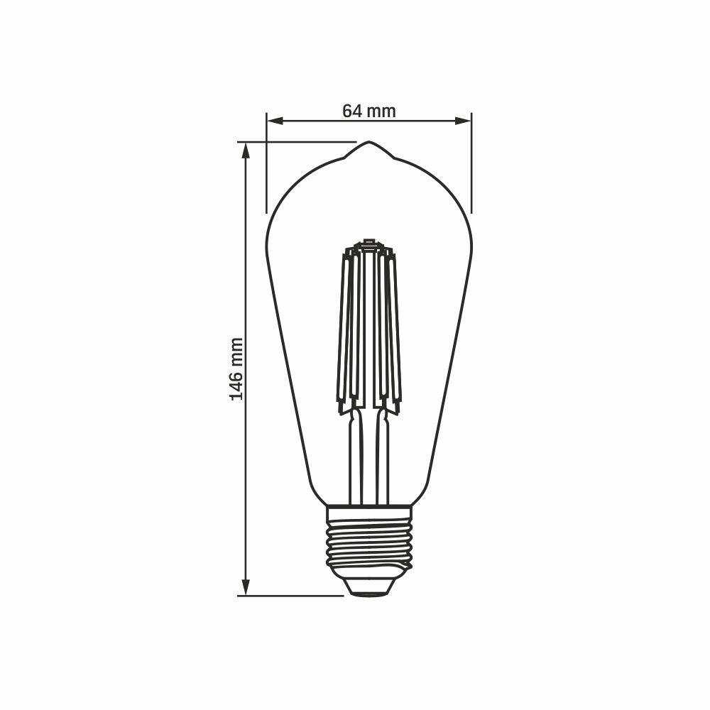 Żarówka LED Filament 6W 630lm 4000K E27 neutralna