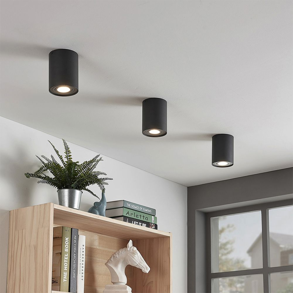 Oprawa Natynkowa Lampa Sufitowa Videx 1x GU10 Ruchoma Czarna