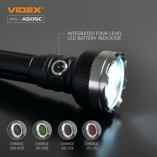 Latarka Videx LED 5500lm IP68 neutralna biel 5000k 6 trybów zasięg 500m