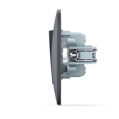 Włącznik podwójny czarny grafit BINERA